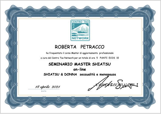 Roberta Petracco seminario master shiatsu